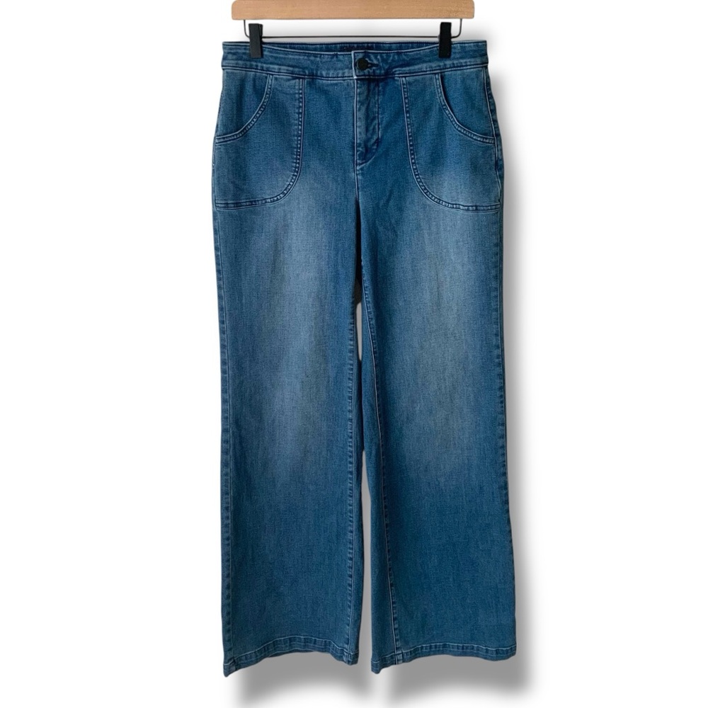 NYDJ Classic Blue Flare Jeans “Lift X Tuck” Technology Stretch Blue Size 8